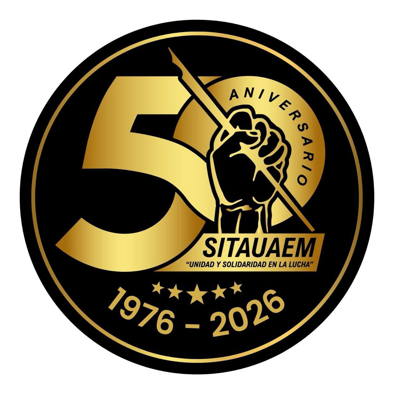 Logotipo del 50 aniversario del SITAUAEM, 1976 a 2026
